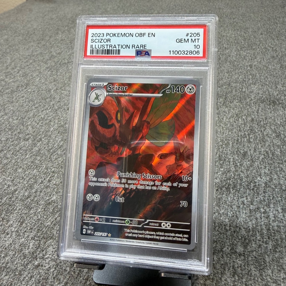 2023 Pokemon Obsidian Flames Scizor Illustration Rare 205/197 PSA 10 Gem Mint